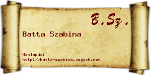 Batta Szabina névjegykártya